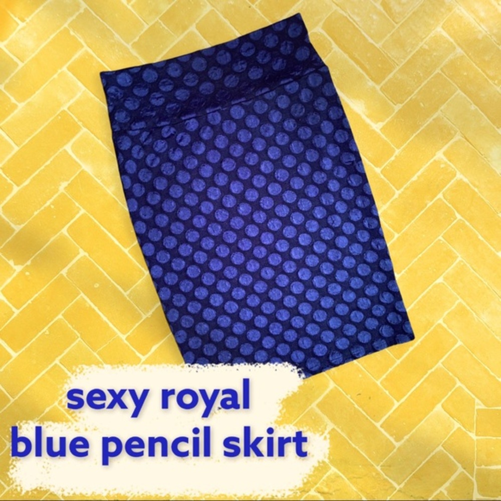 Royal blue pencil skirt-pull on waist band